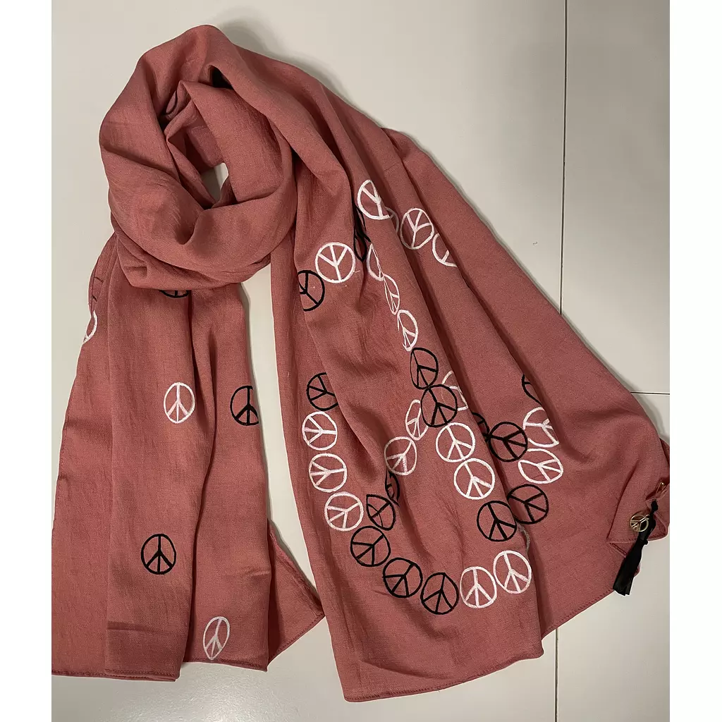 Peace sign hand painted scarf 