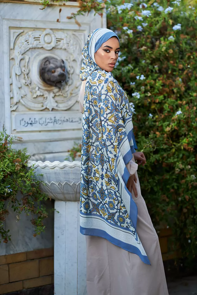 Halima- Mustard & blue