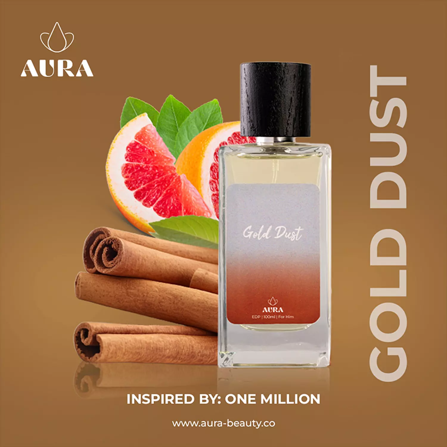  "Gold Dust" by AURA EDP 50 ml inspired by Paco Rabanne "One Million".-2nd-img