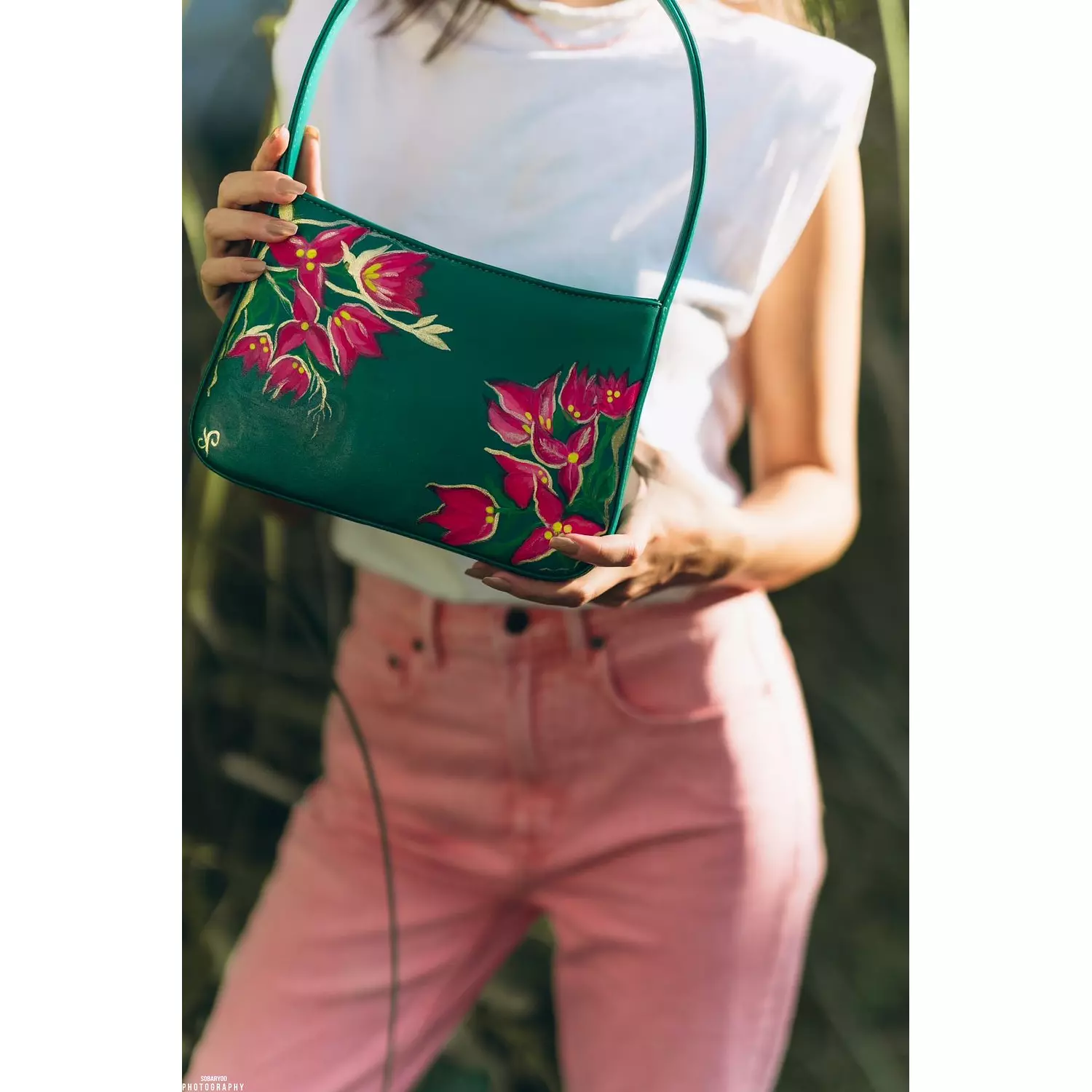 floral green bag 3