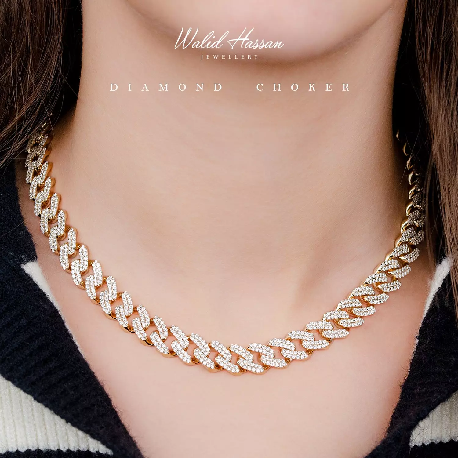 diamond choker hover image