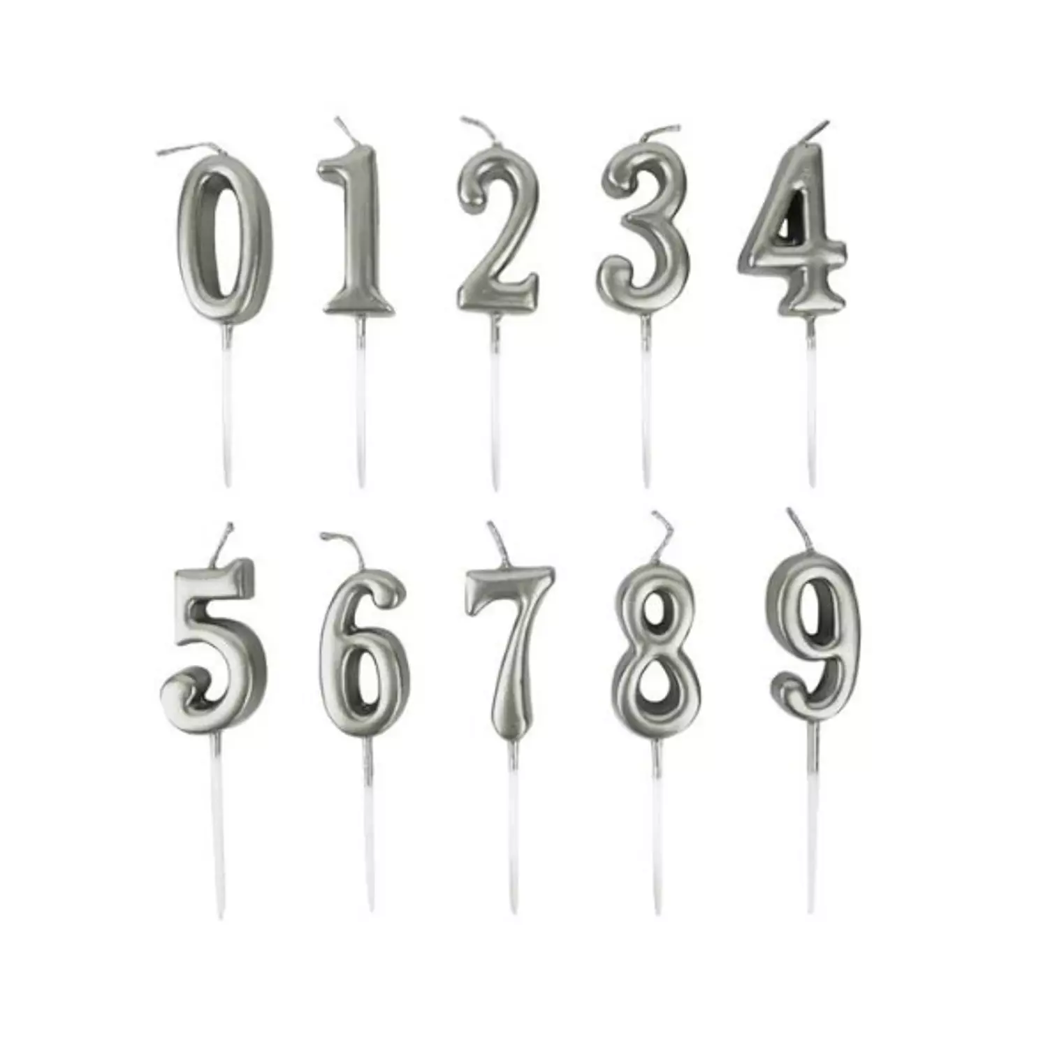 Silver Number Candle hover image