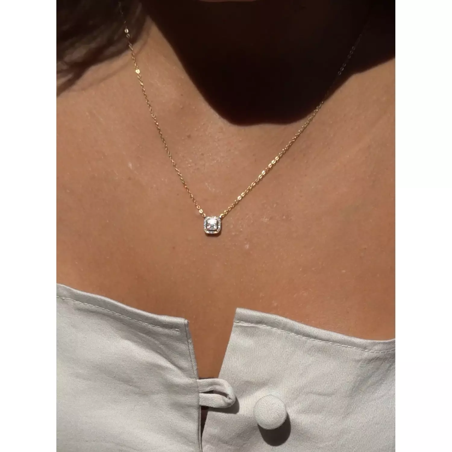 Carré diamond pendant - np28 2