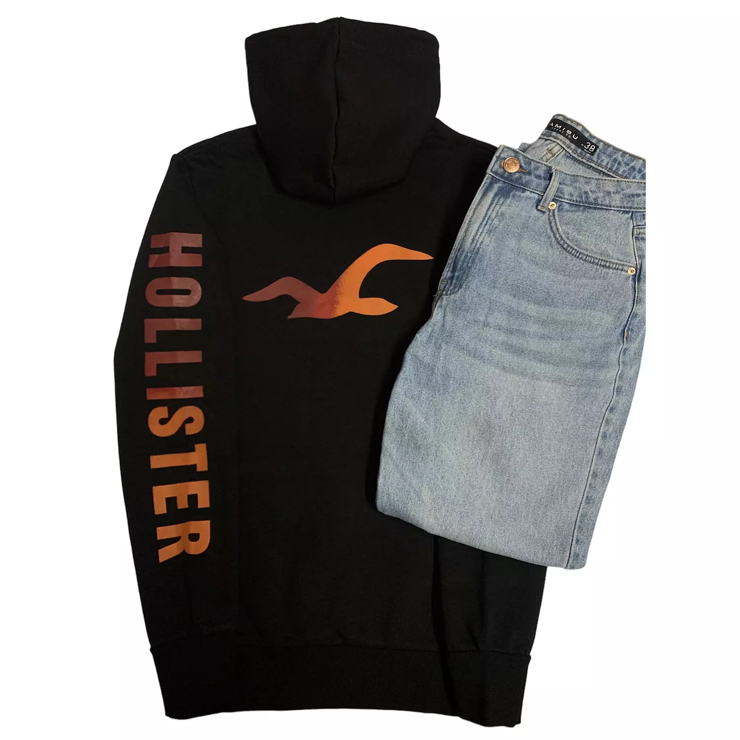 Orange hollister hoodie sale