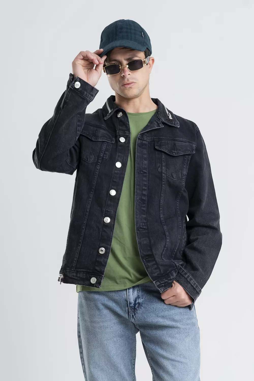 Black Denim Jacket hover image