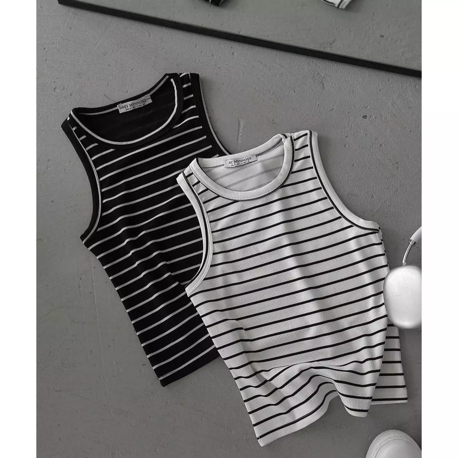 Sleeveless striped top hover image