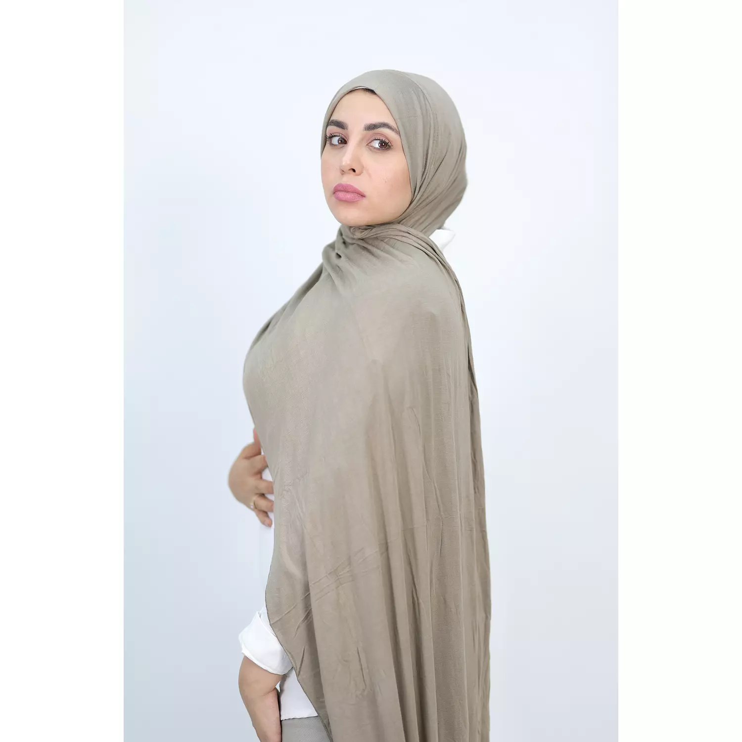 Jada Cotton Lycra Gel Hijab - Cafe Colour  2