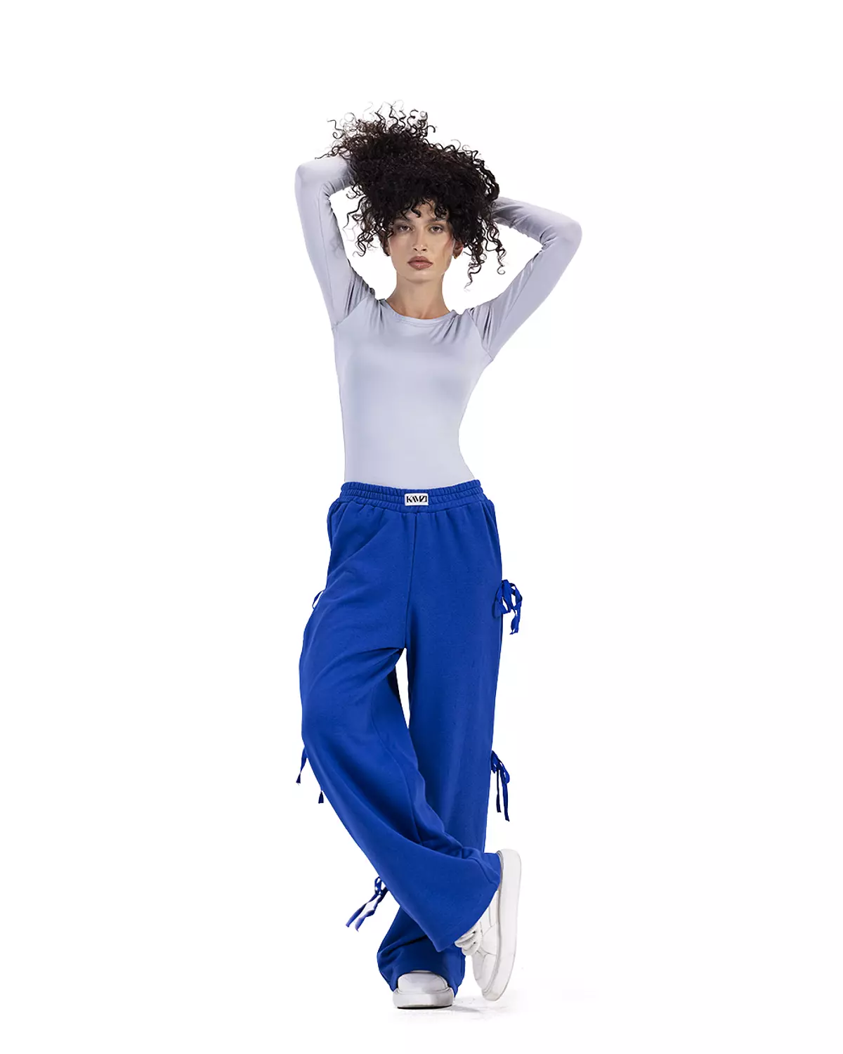 Royal Blue Side Tie Sweatpants     hover image