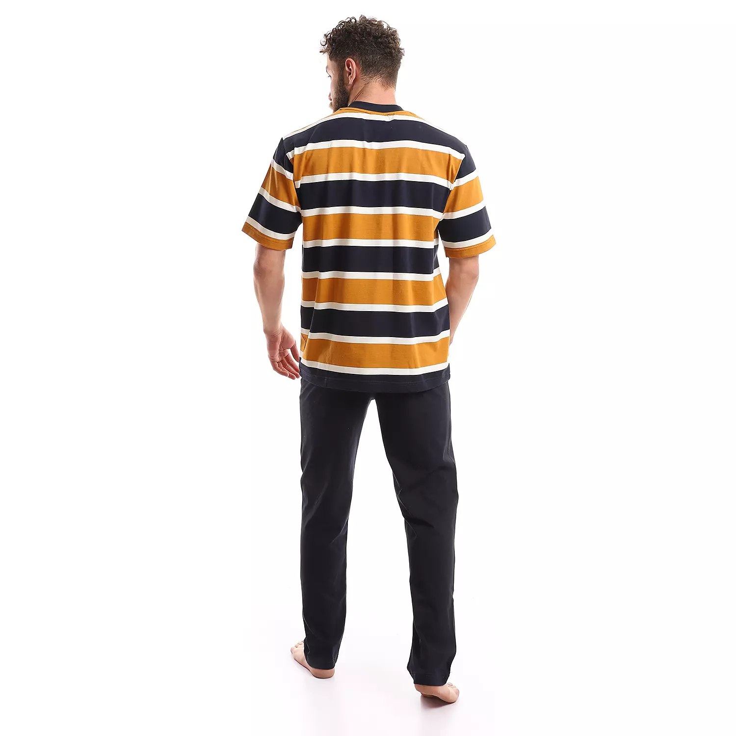 Men Striped Training -2235-Orange 3