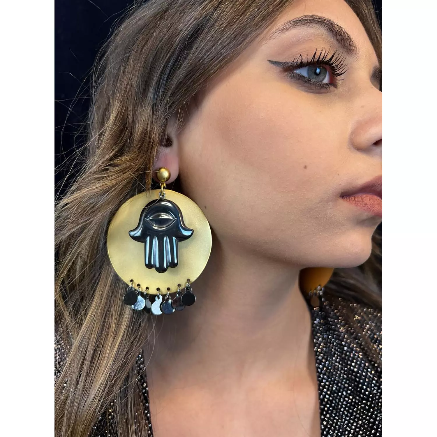 Gold Plated Hands Earrings 2