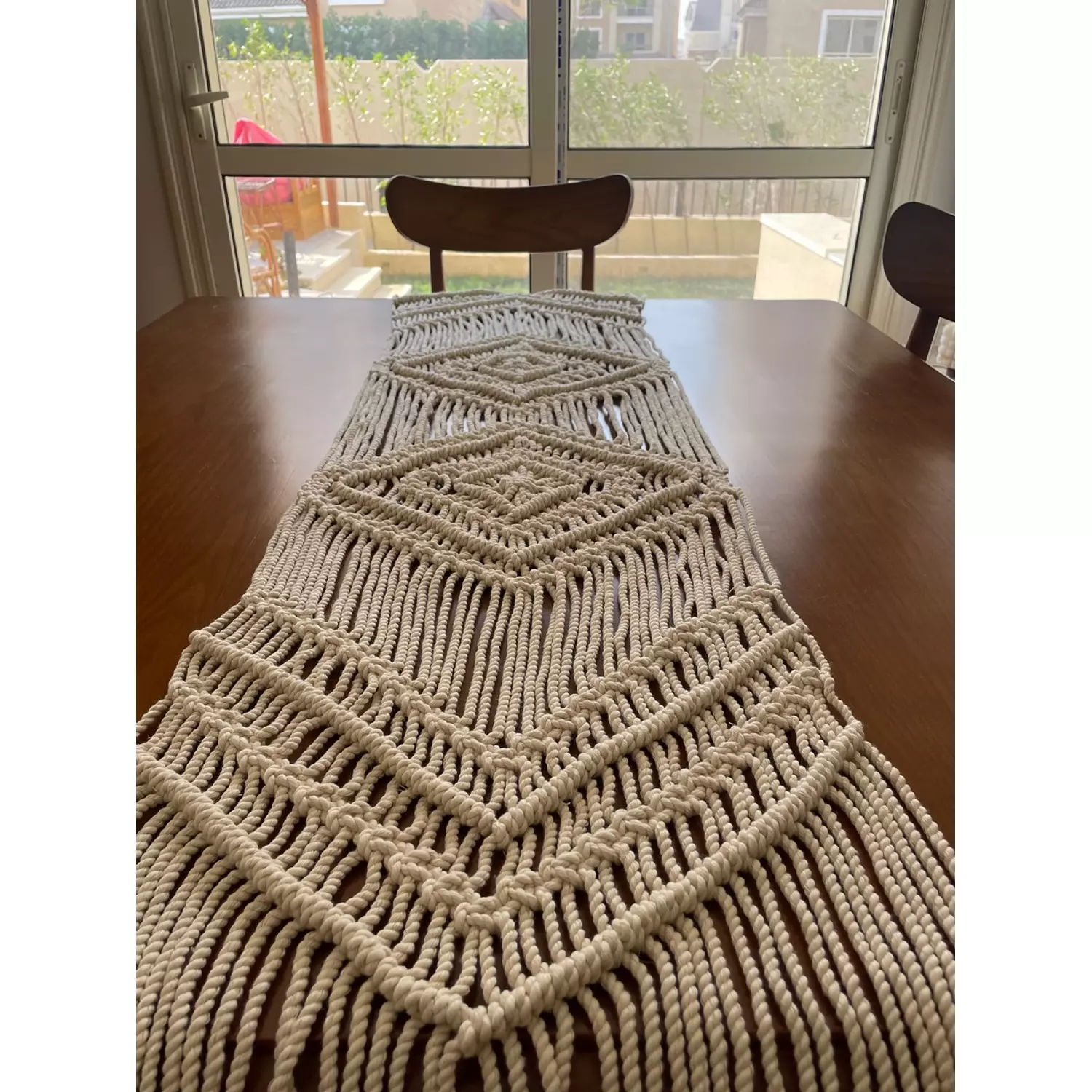 Cotton Macrame Double Diamond Runner    4