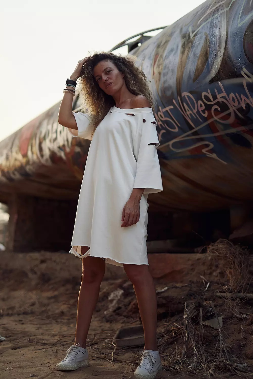 Oversized Distressed Dress hover image