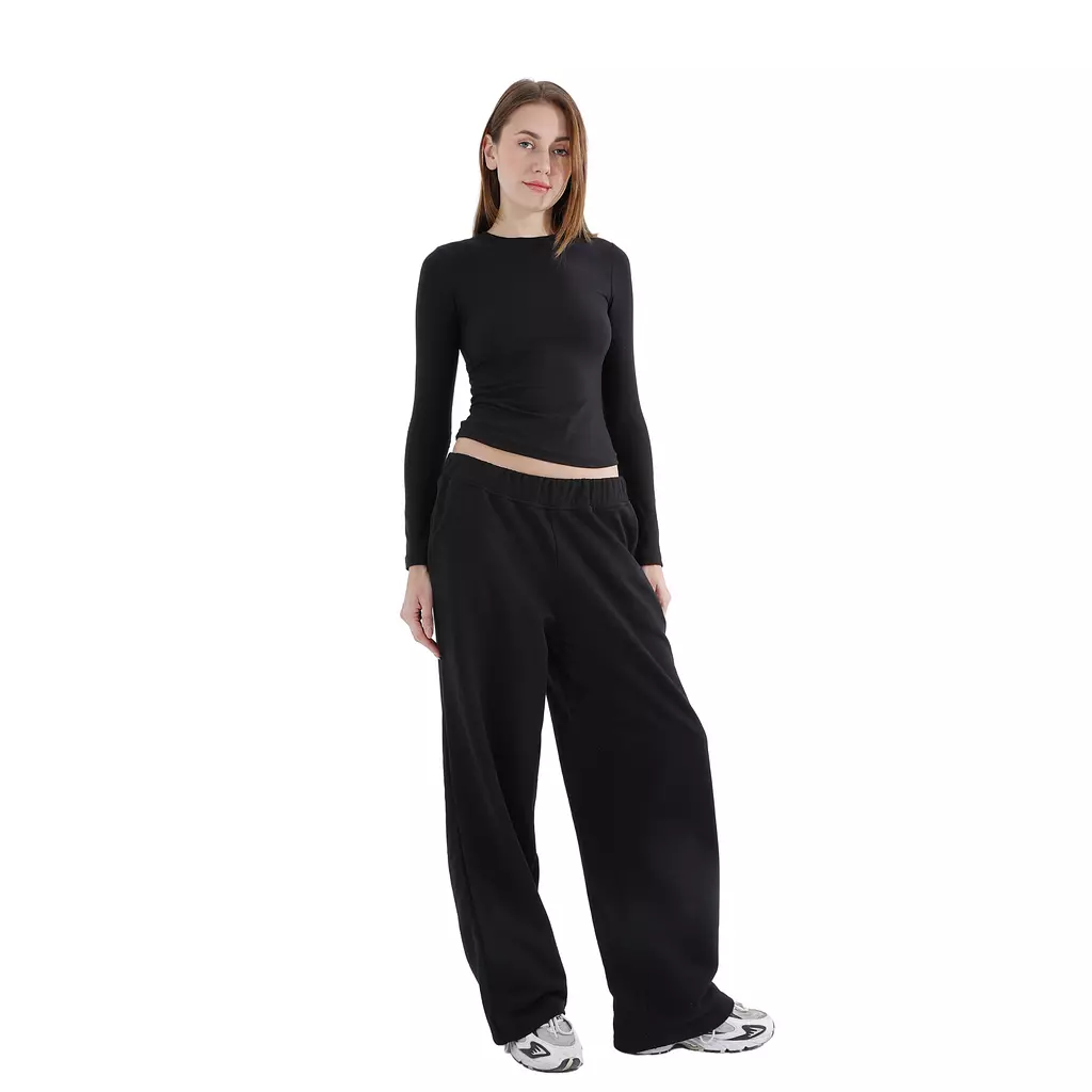 STRAIGHT LEG SWEATPANTS IN BLACK 