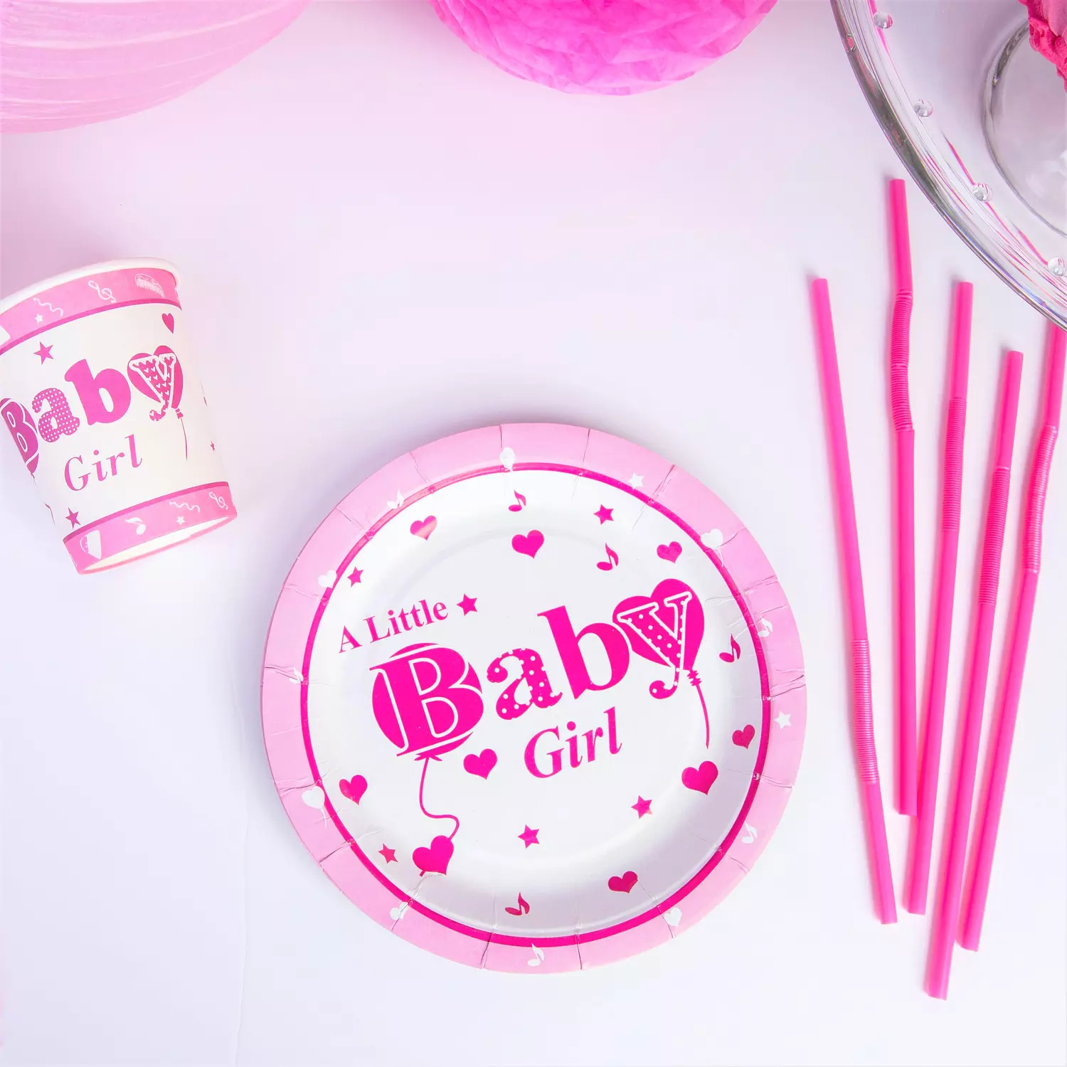 Baby Girl Round Paper Plates 3