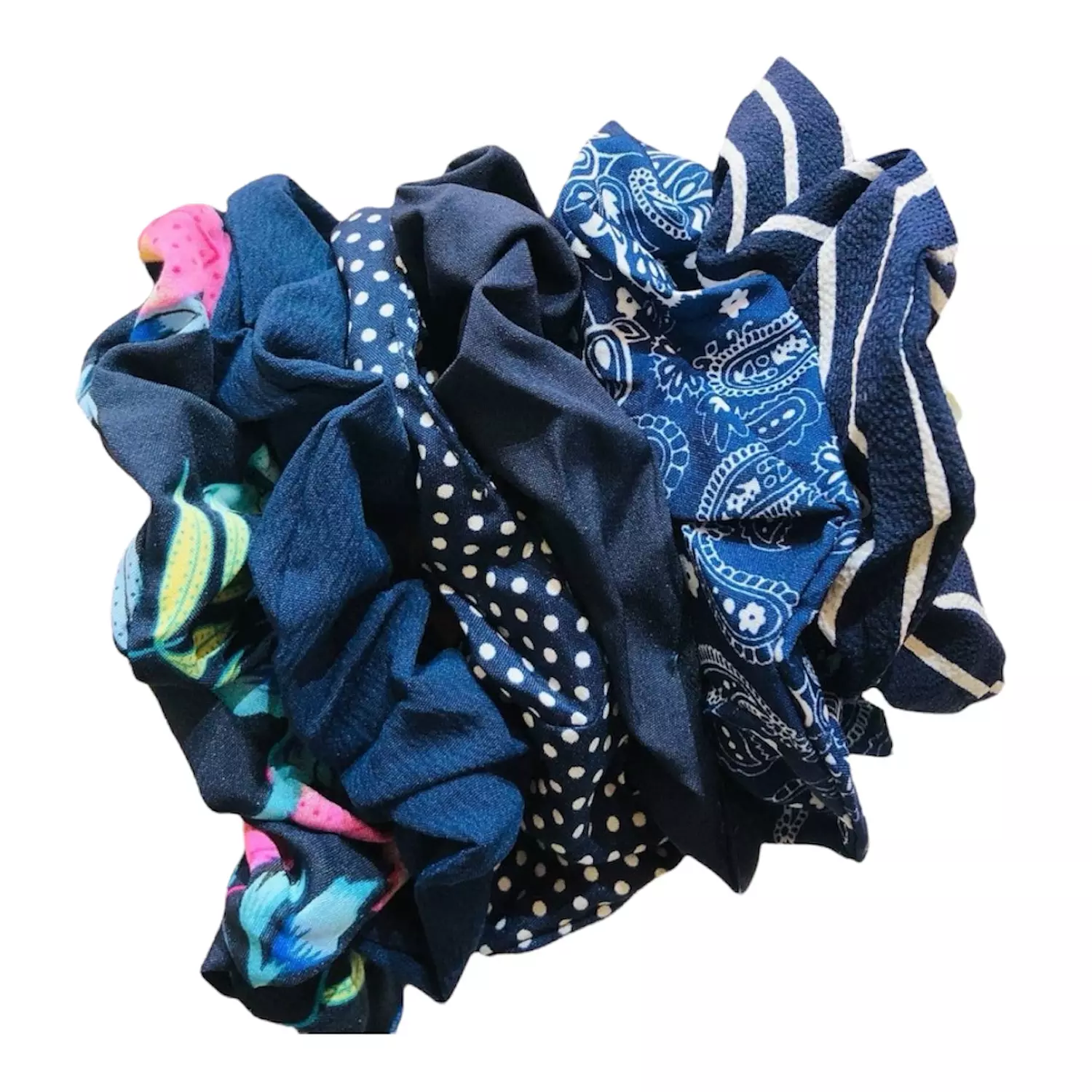 1 Pc Navy Blue Scrunchies 1