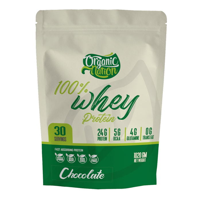 Organic Nation 100% Whey Protein-30Serv.-1020g-Chocolate