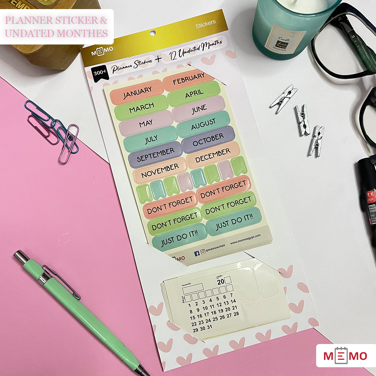 Memo Planner Stickers & 12 Undated Months-2nd-img