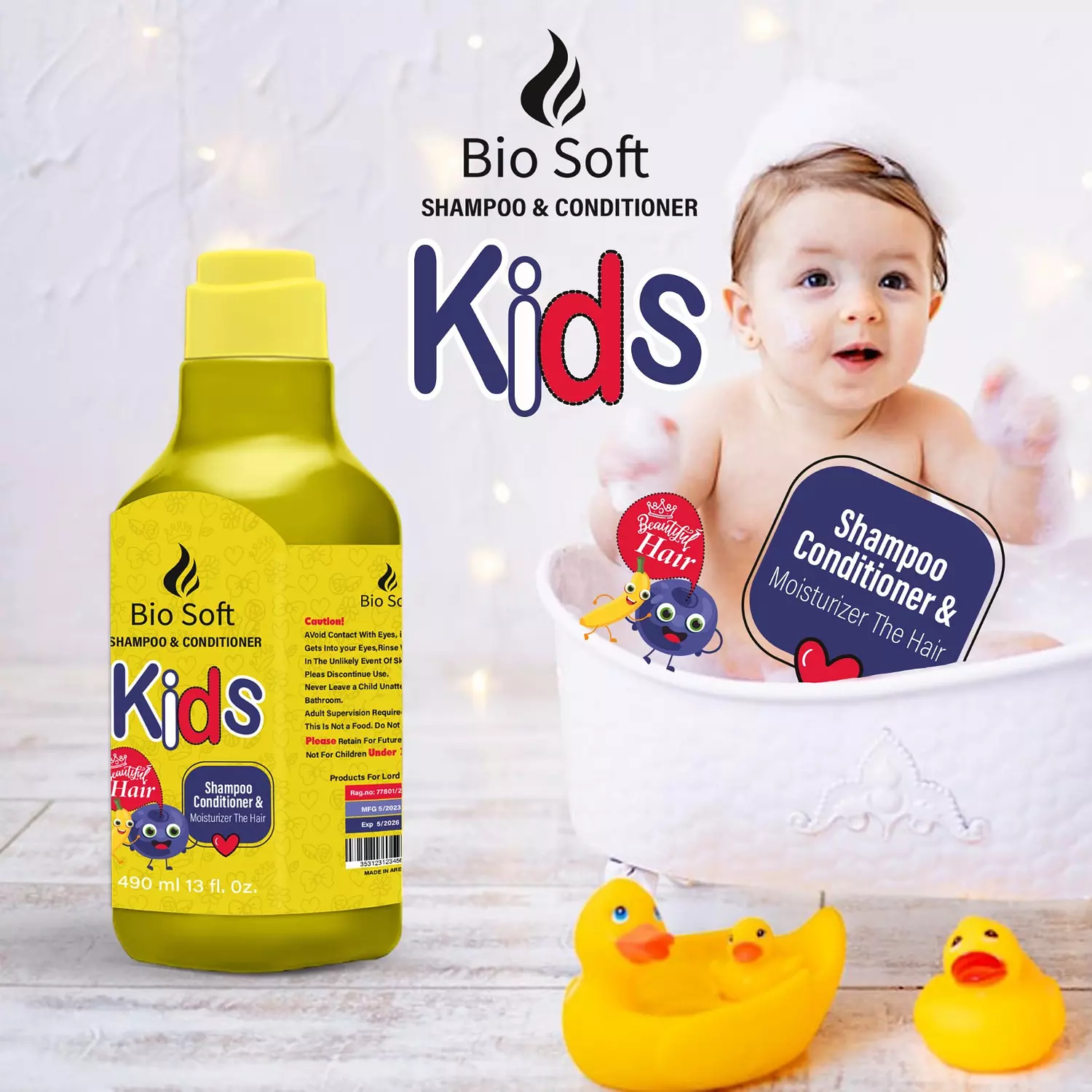 Shampoo & conditioner with Banana for kids hover image