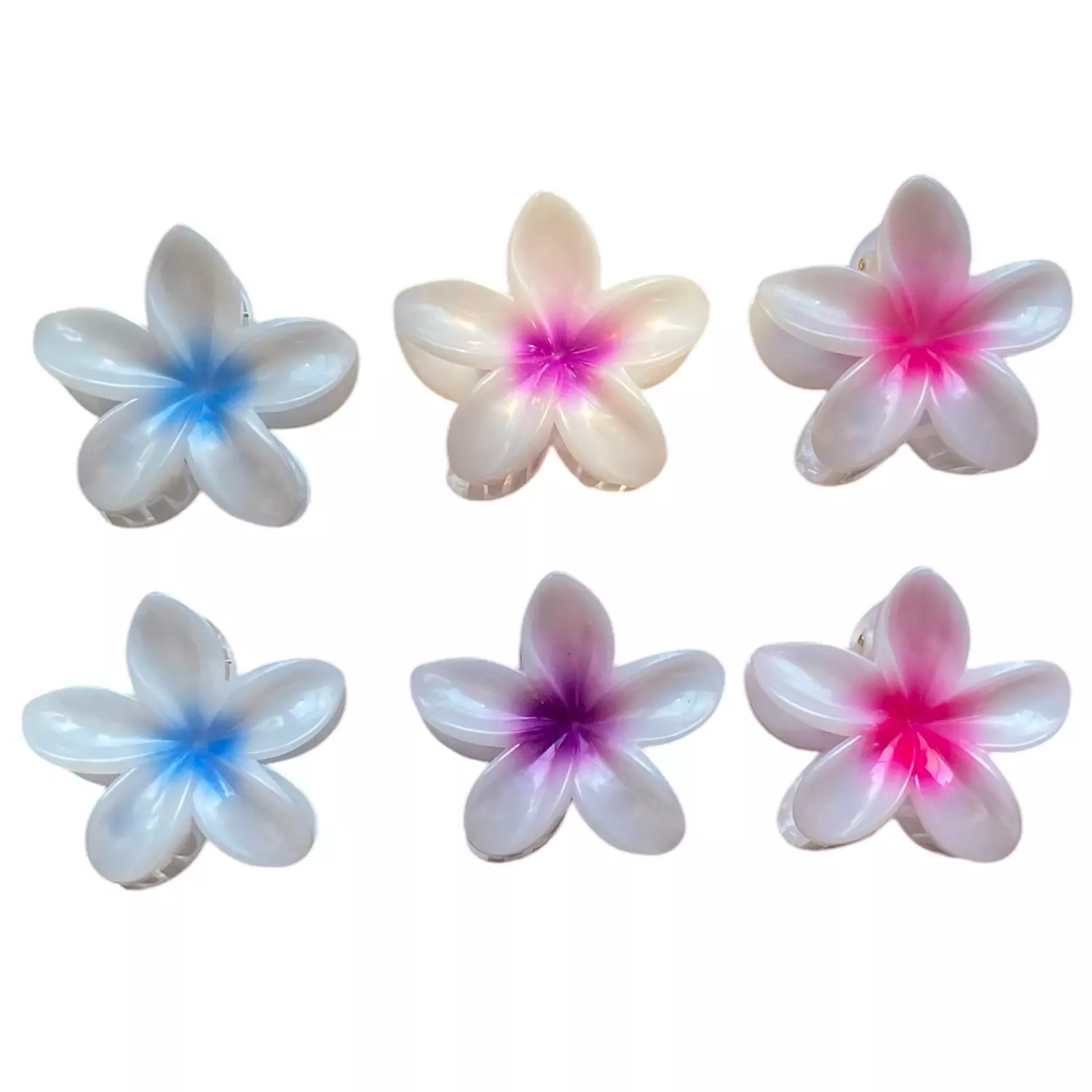 White with Inner Color Trendy Claw Clip - 1 Pc hover image