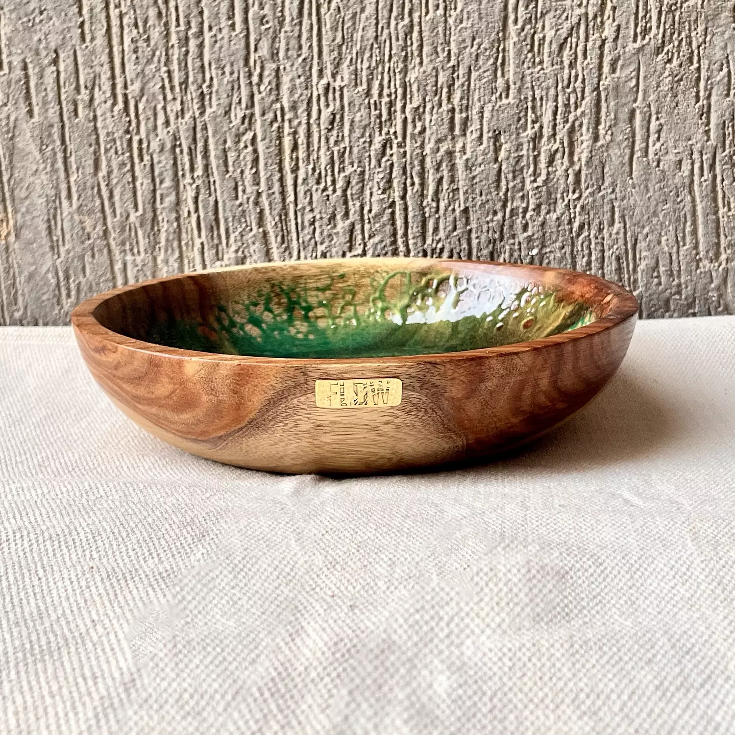 Green| Gold Wooden Bowl-2nd-img