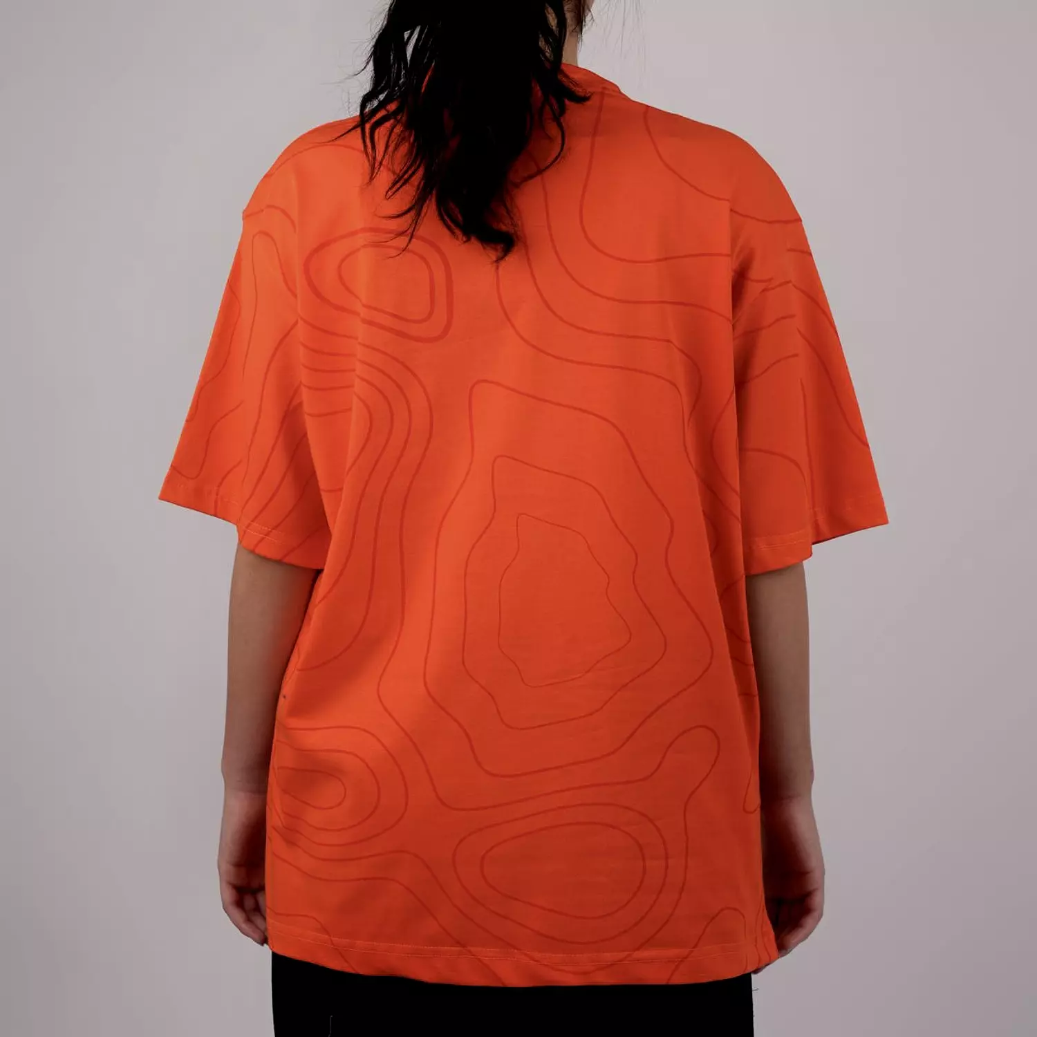 Unisex Orange Printed base T-shirt 3