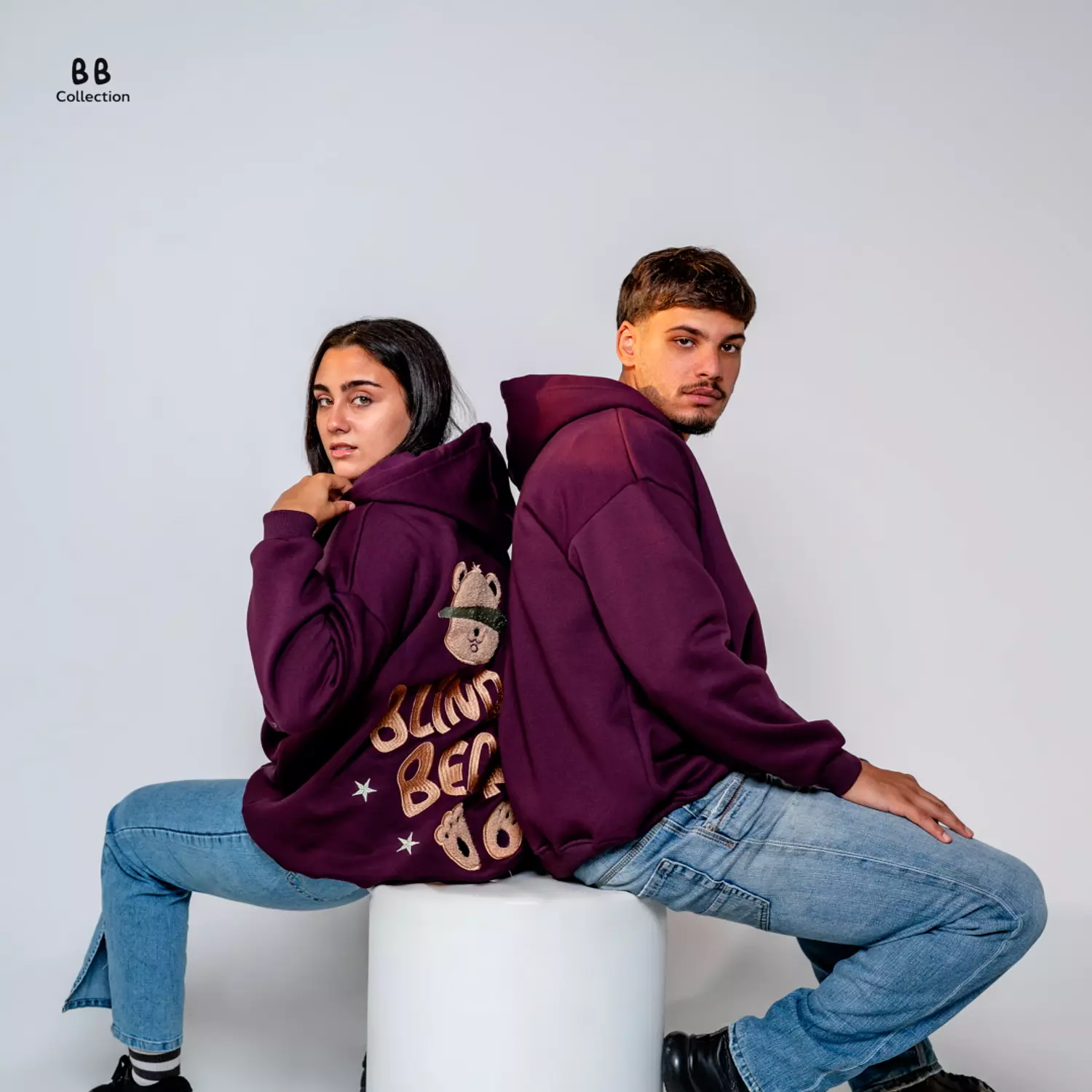 Maroon unisex hoodie  4