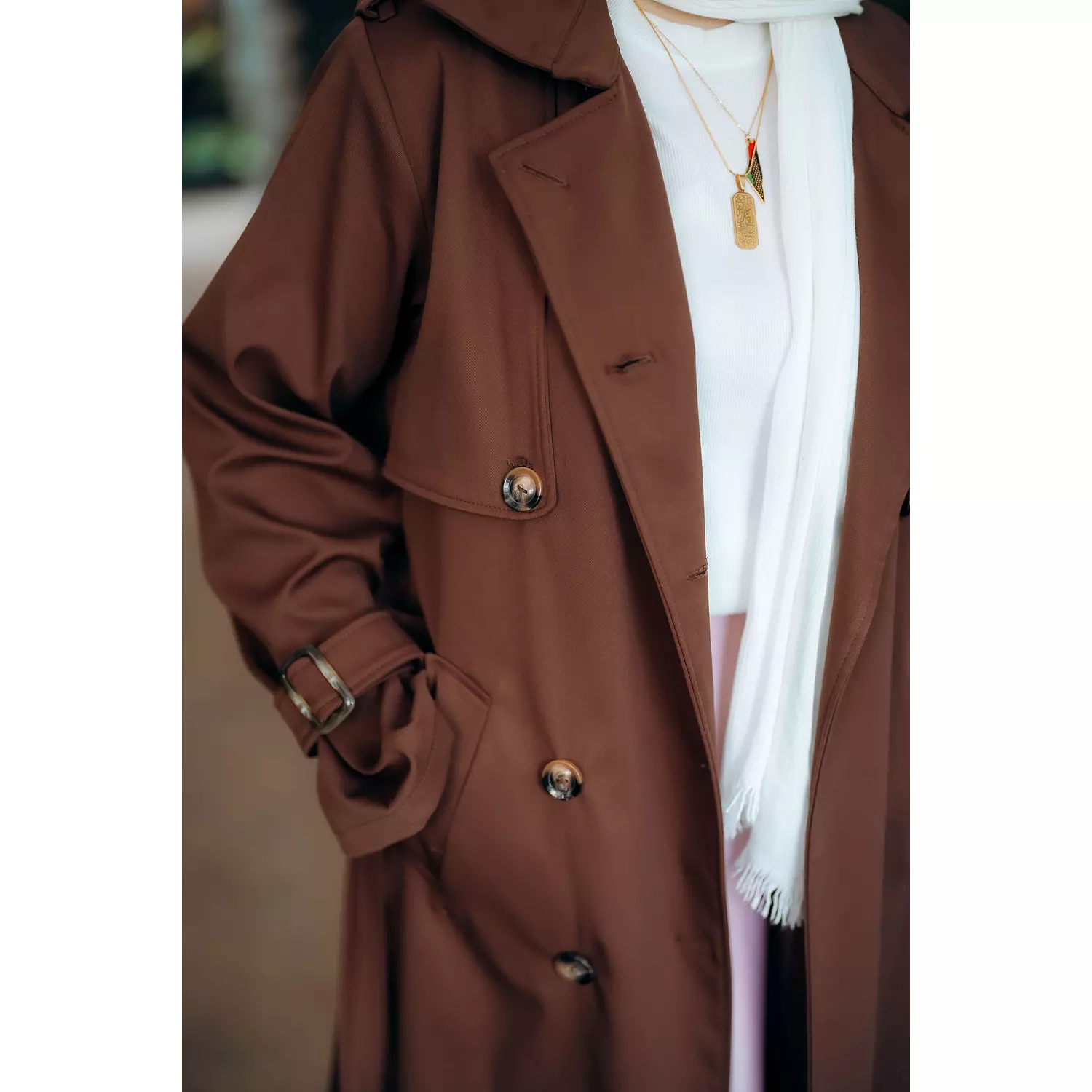  6-Buttons Long Trench Coat 16