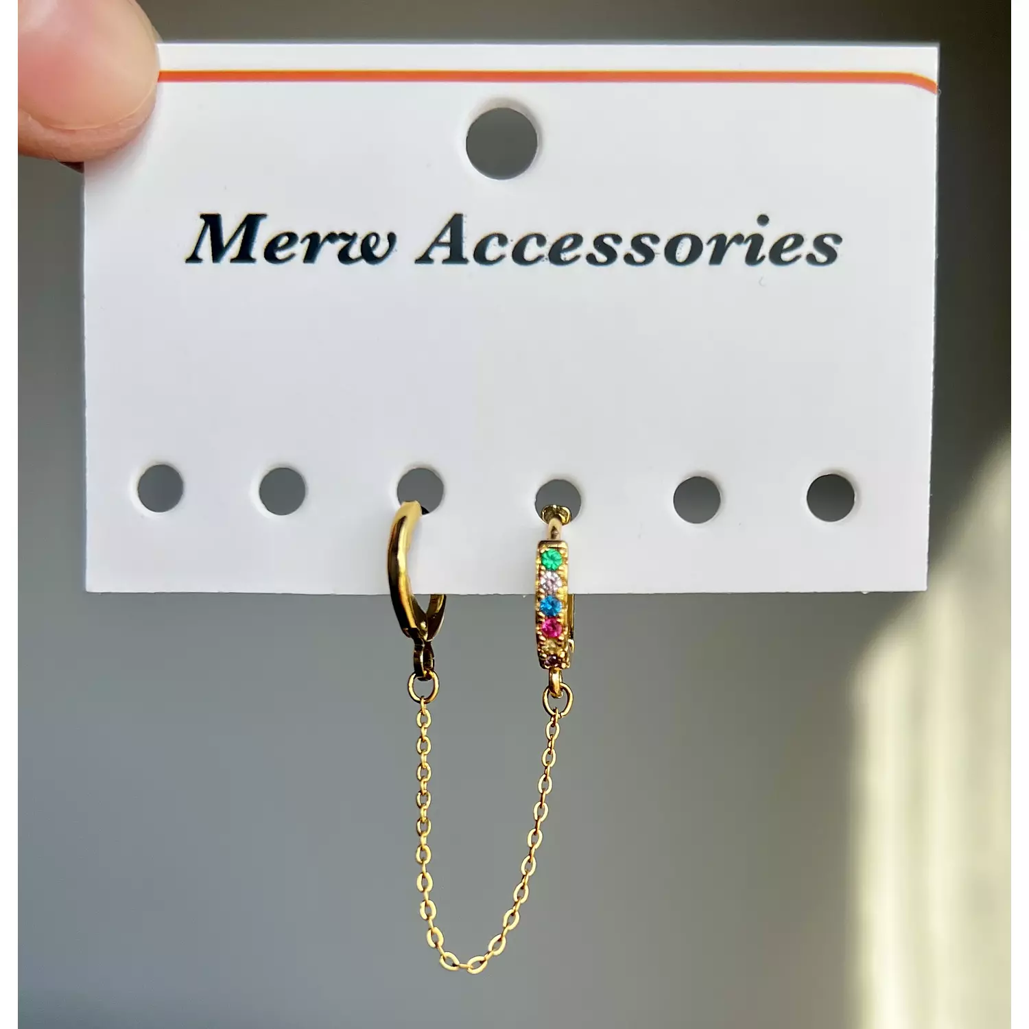 Colorful stones connect earring  hover image