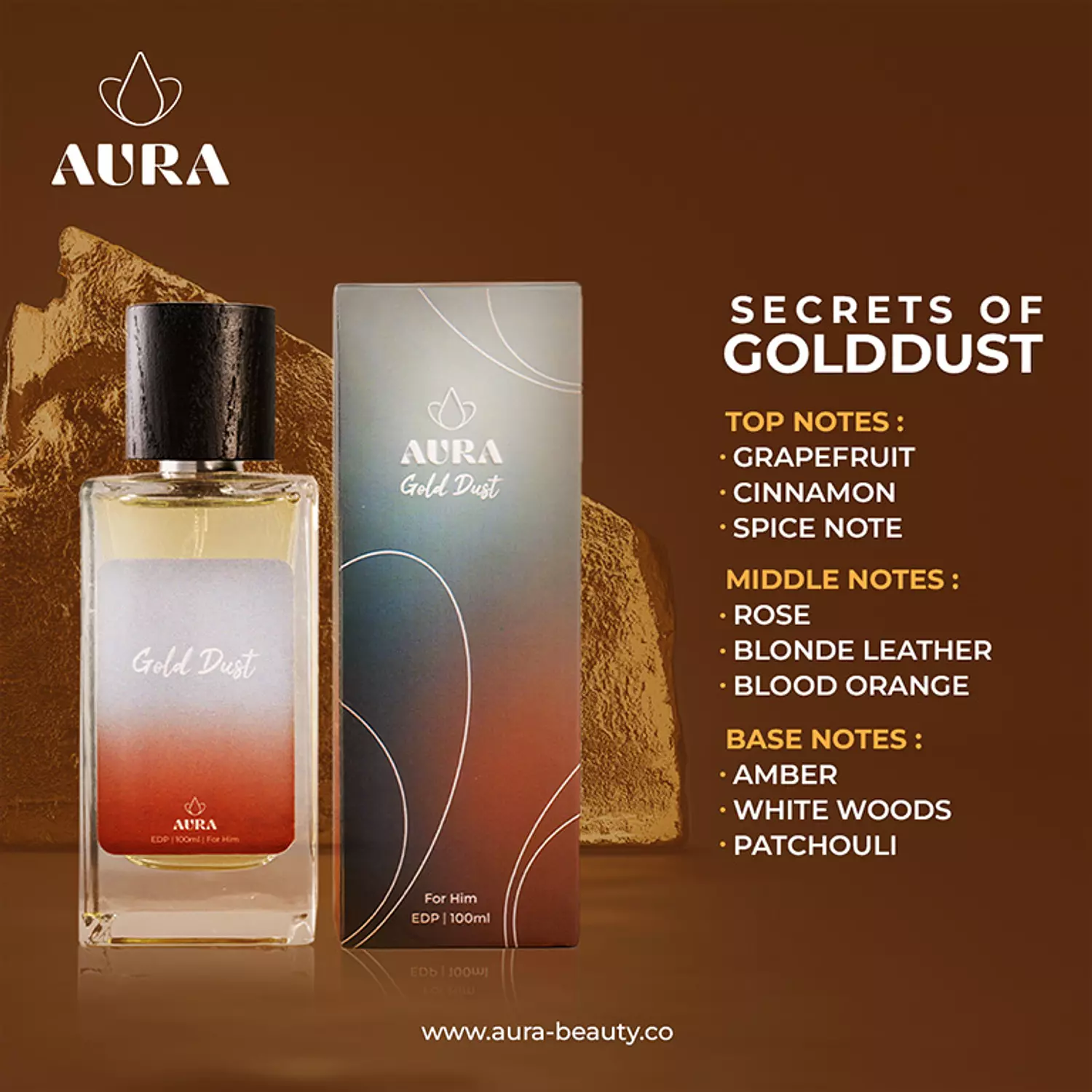  "Gold Dust" by AURA EDP 50 ml inspired by Paco Rabanne "One Million". 3