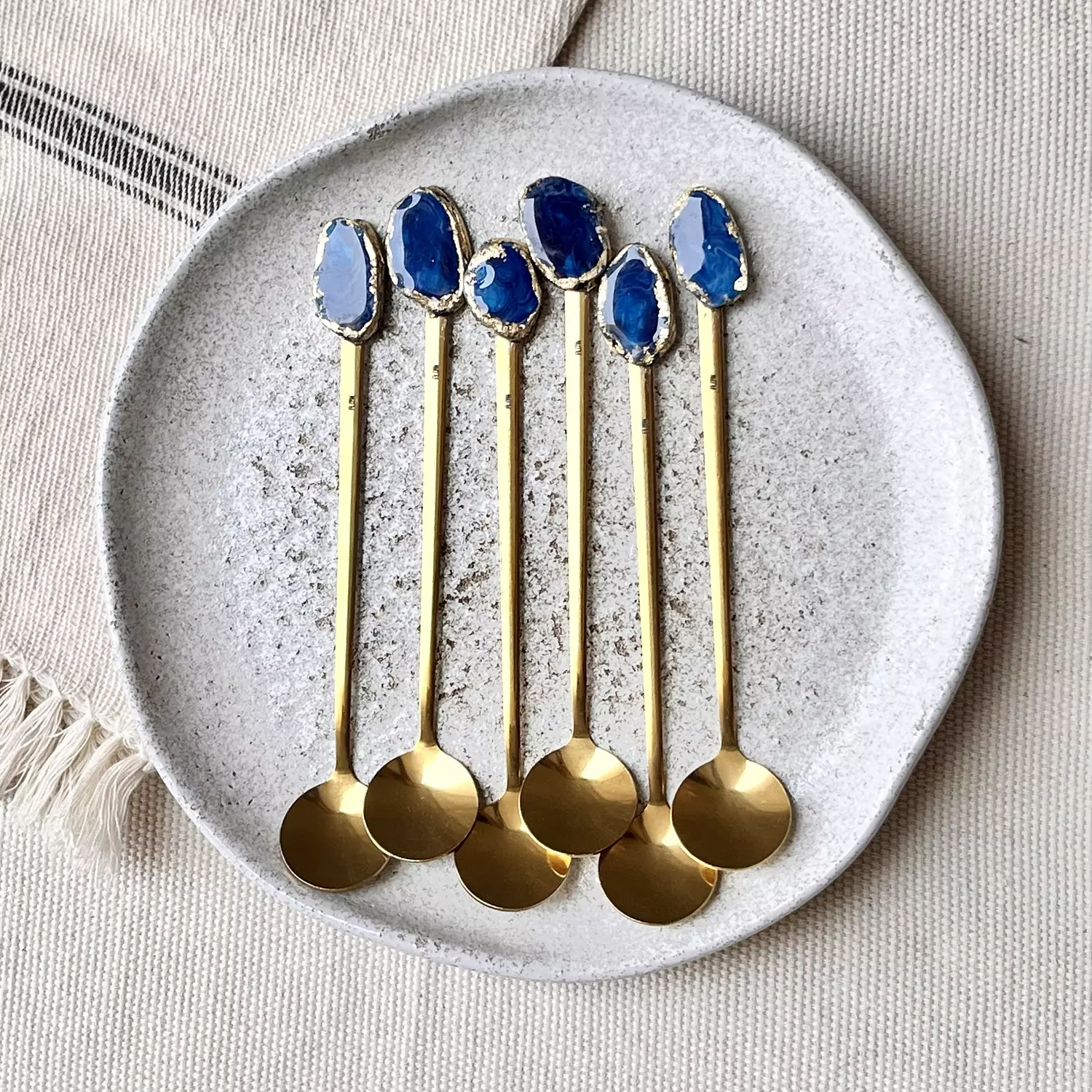 Long Gold Teaspoons set 3