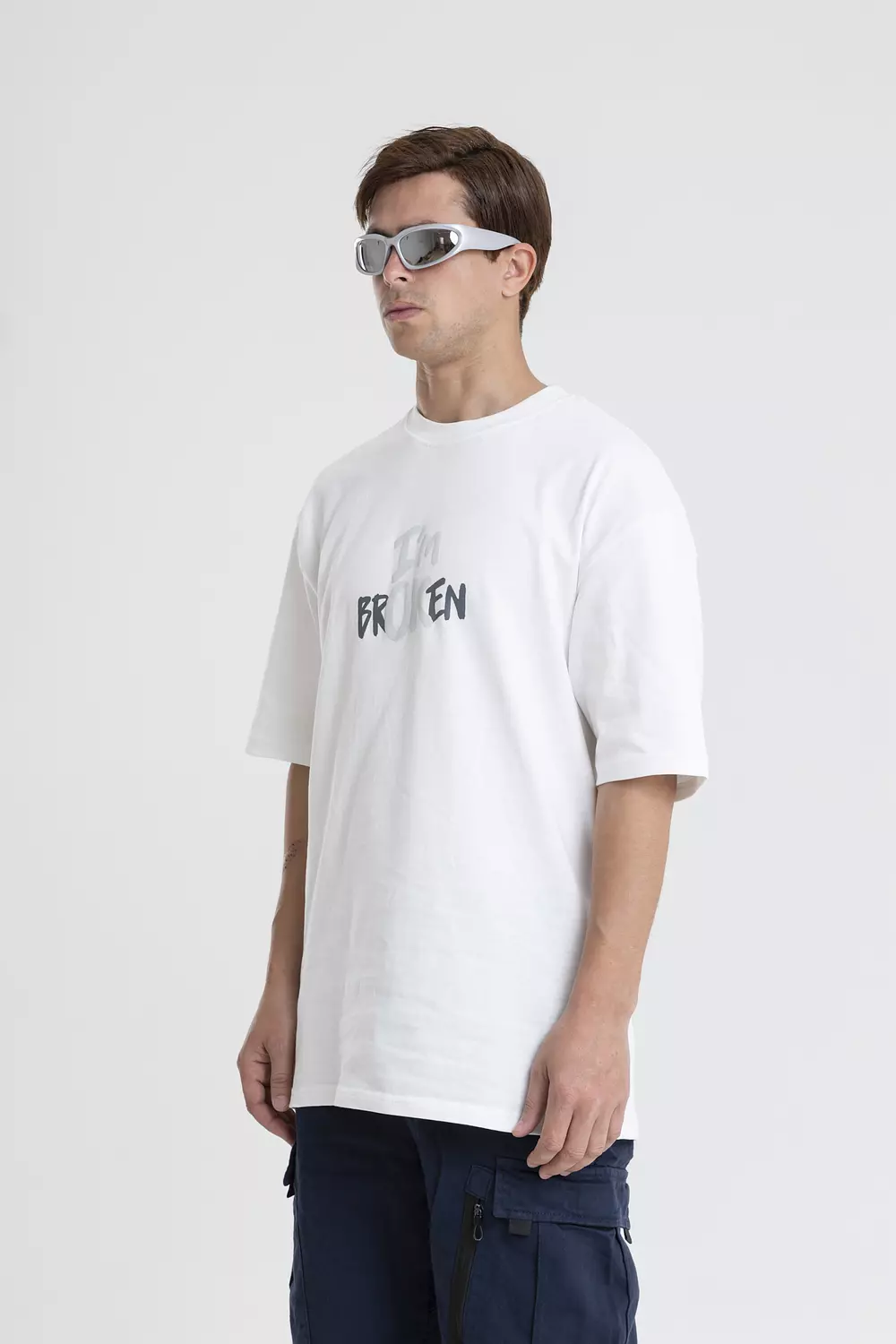 TEXT OVERSIZED COTON T-SHIRT 3