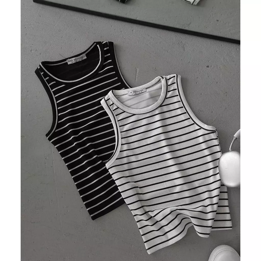 Sleeveless striped top