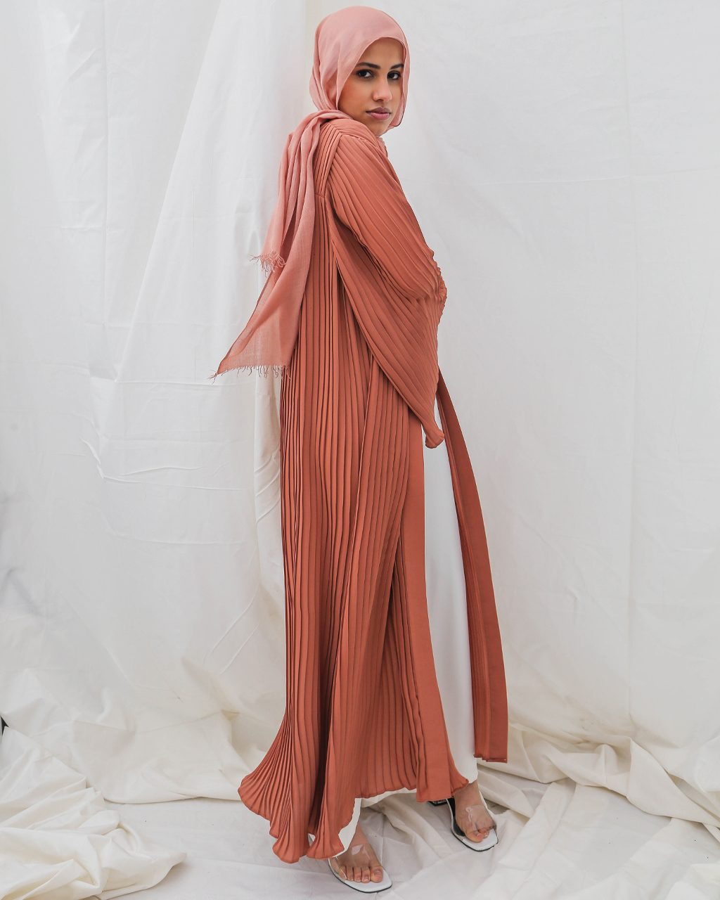 Rust Orange Pleated Kaftan 3