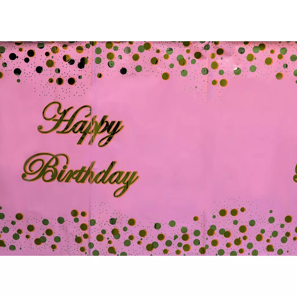 Pink Happy Birthday Tablecloth