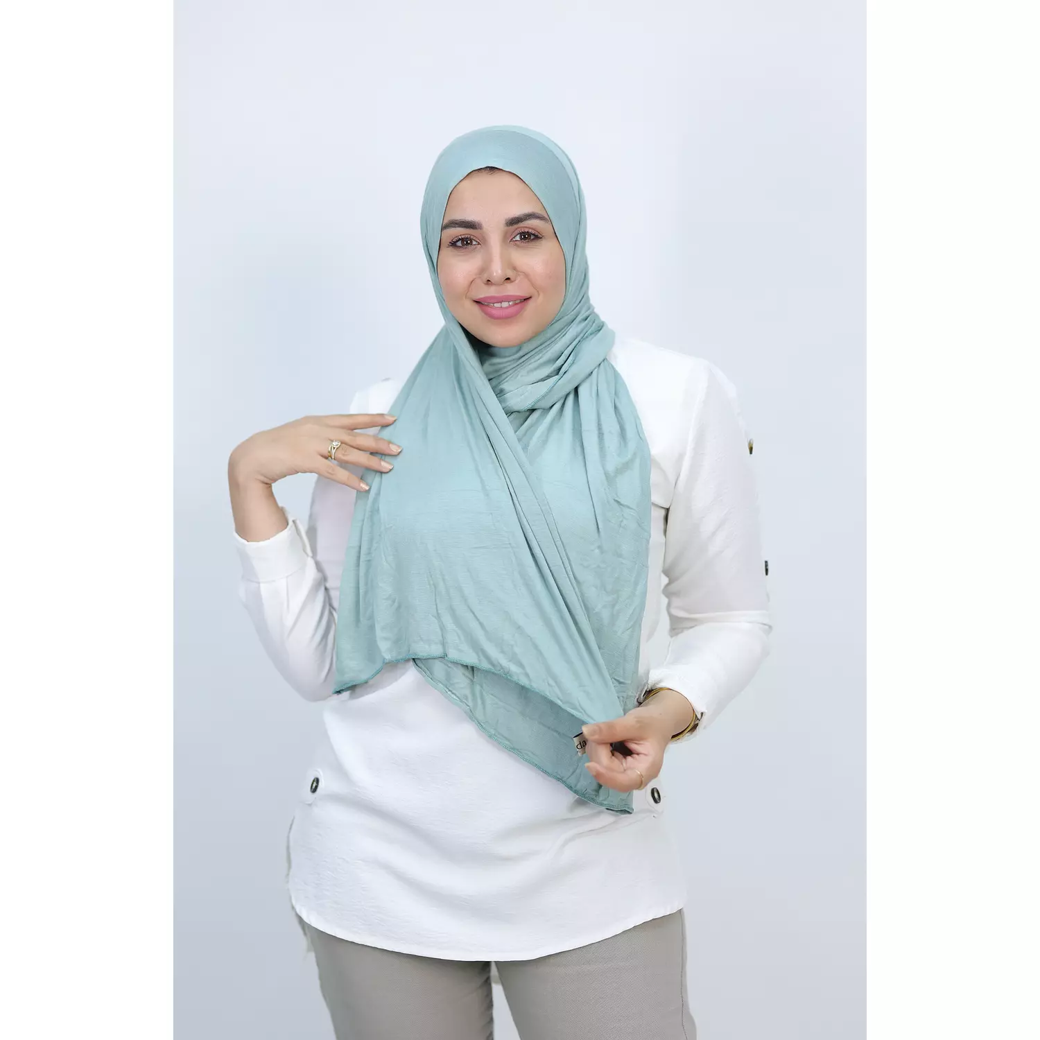 Jada Cotton Lycra Gel Hijab - Mint Green hover image