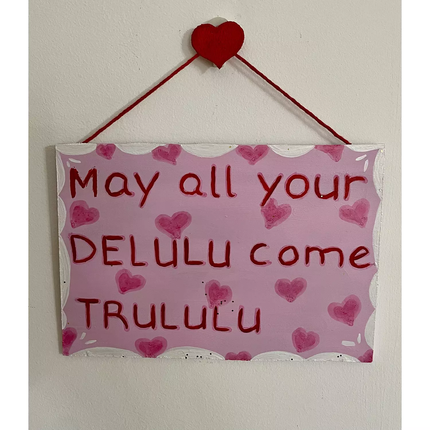 Delulu wooden sign wall art 20cm *14cm valentines art  hover image