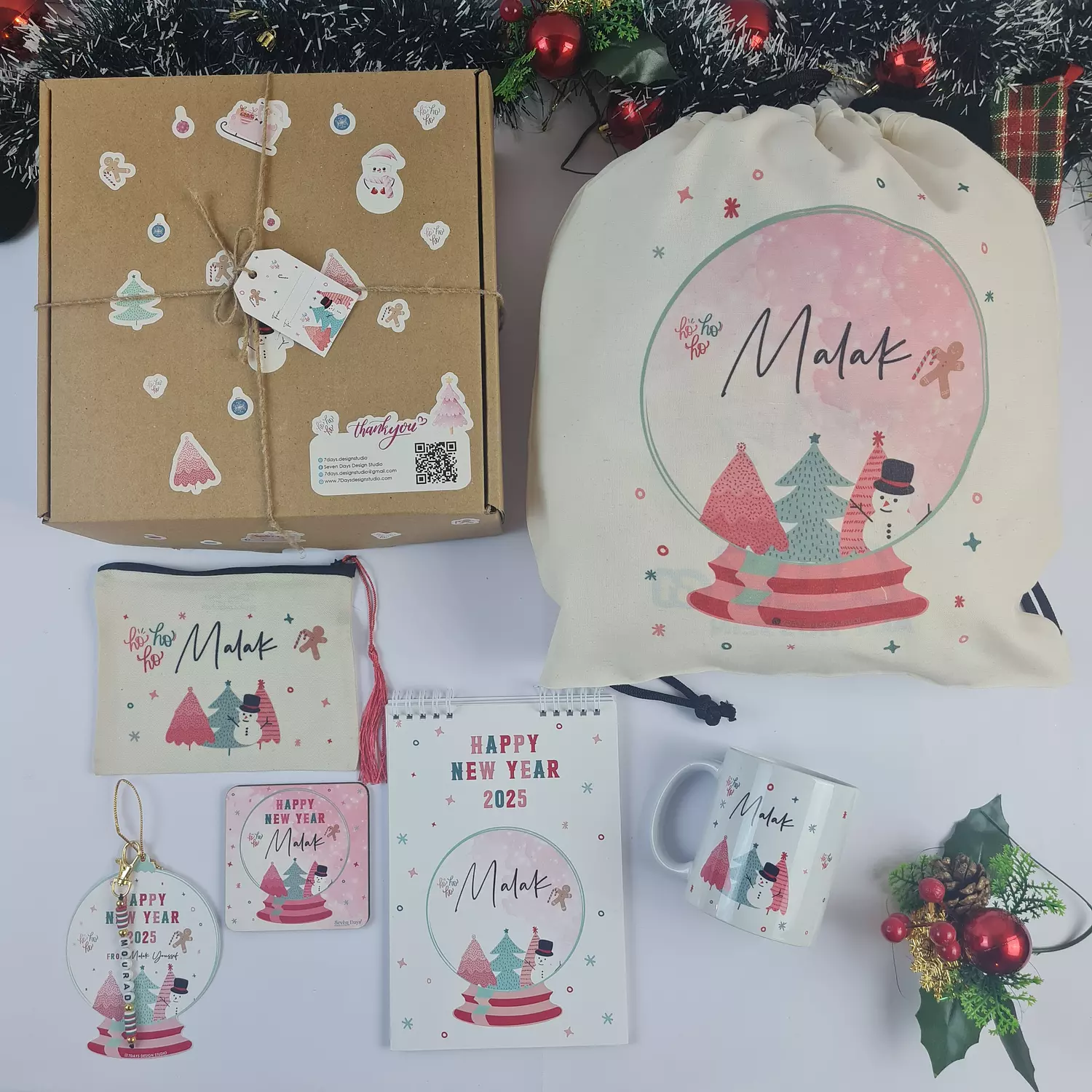 Pink Christmas Gift Box hover image