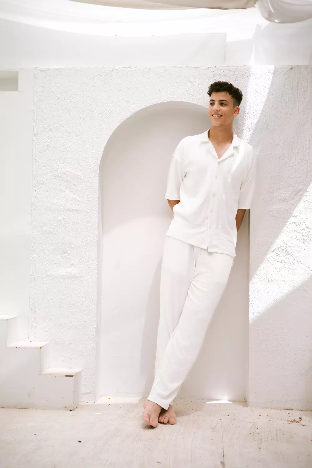 The White Buttoned Set Pants hover image