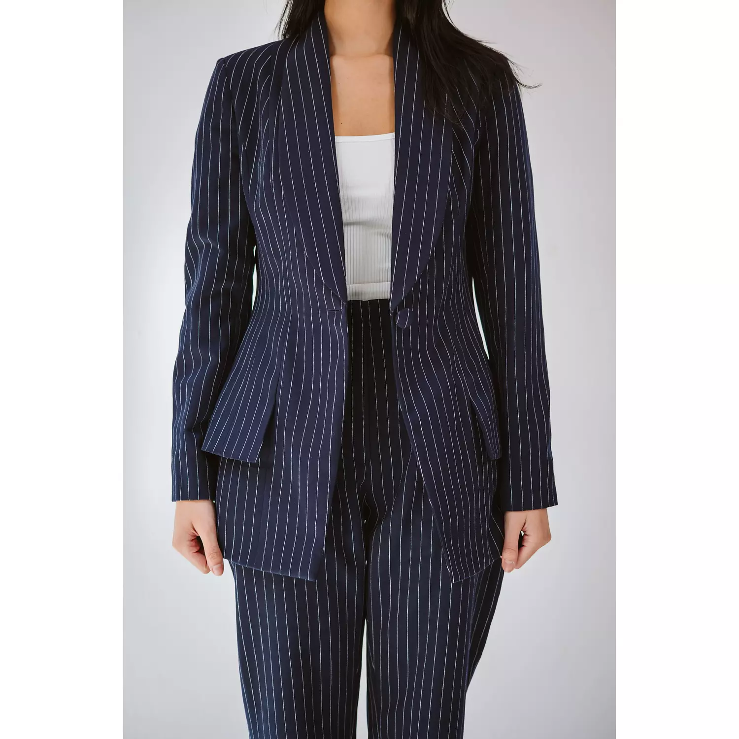 ELITE FITTED SUIT ~ Striped blue  14