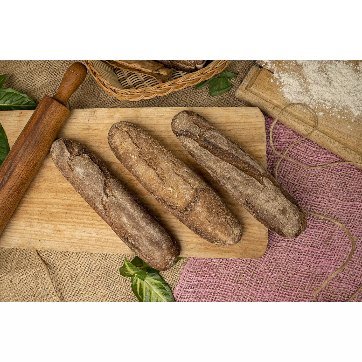 90% Organic Rye Half Baguette (Pack of 3; each 200g)  5