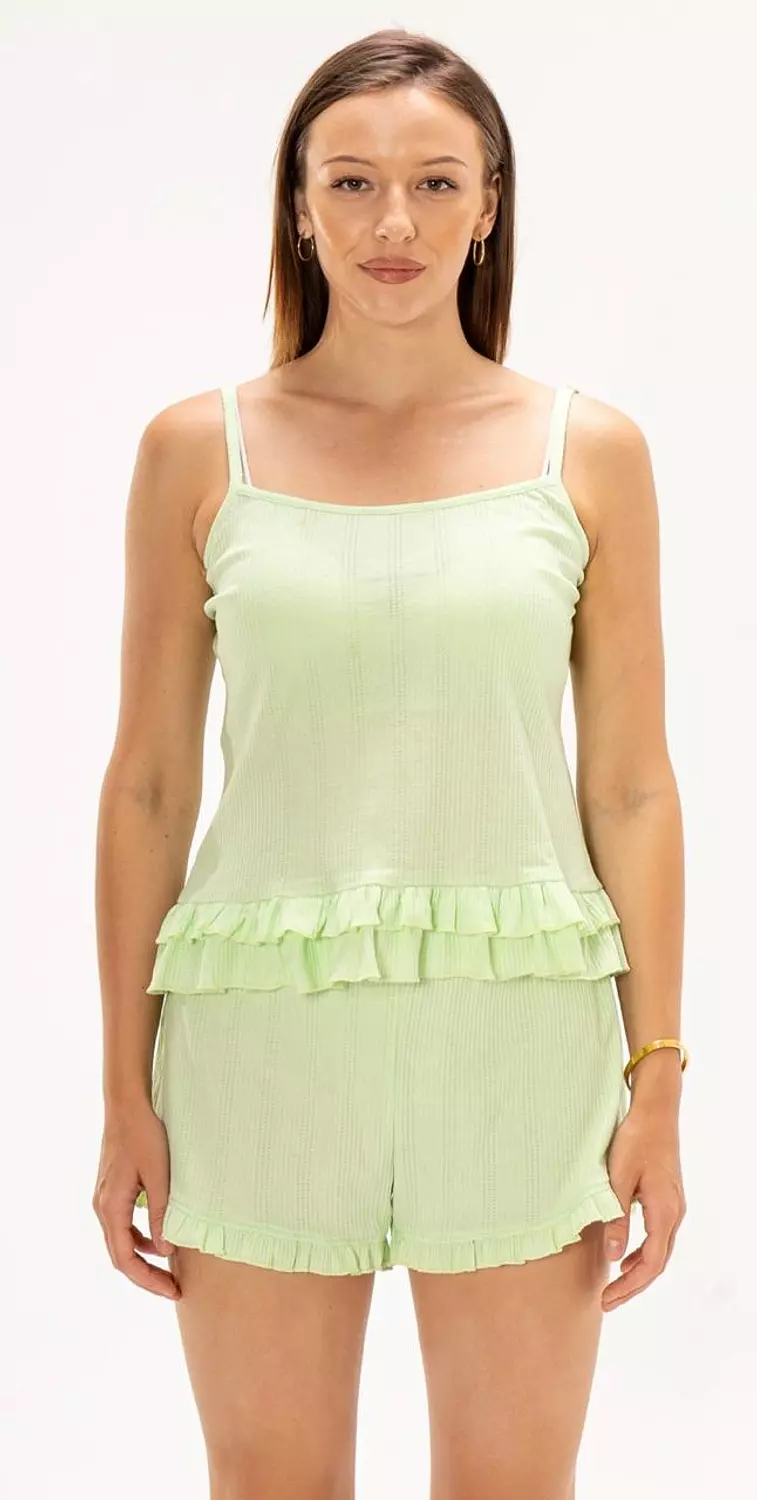 Apple Green Neon Ruffle Set 0