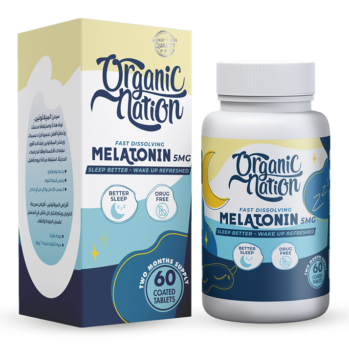 Organic Nation Melatonin 5mg-60Serv.-60Coated Tablets