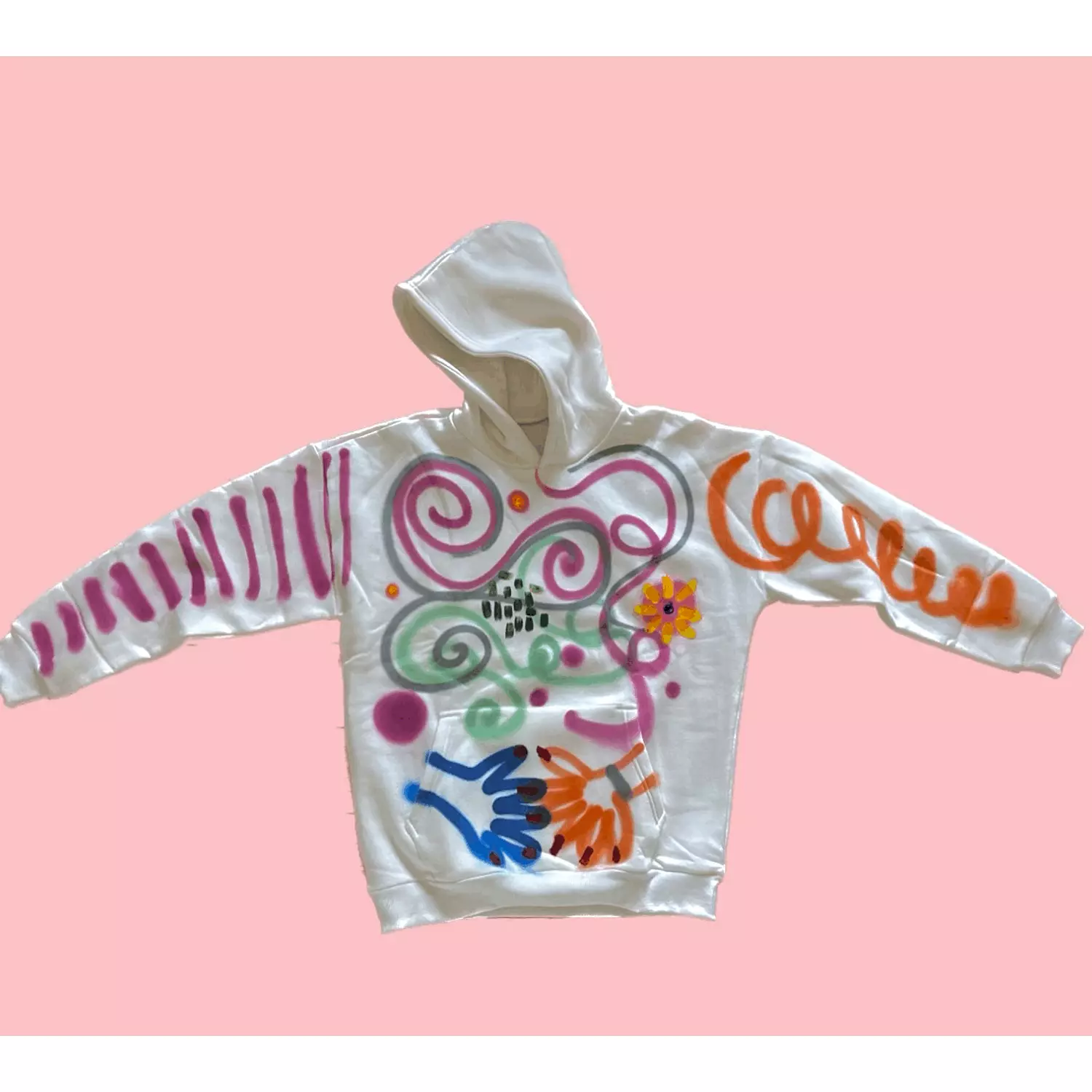 abstract hoodie (medium) white 333 hover image