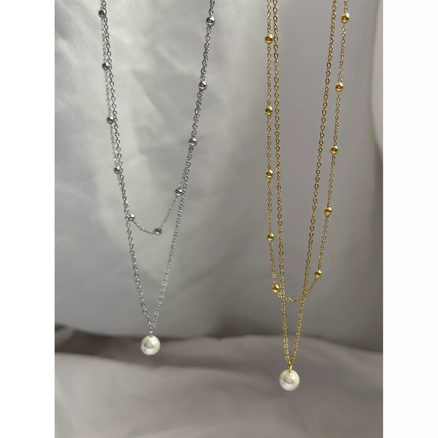 Two layers pearl necklace 2