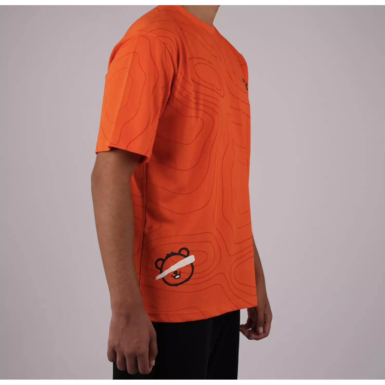 Unisex Orange Printed base T-shirt 1