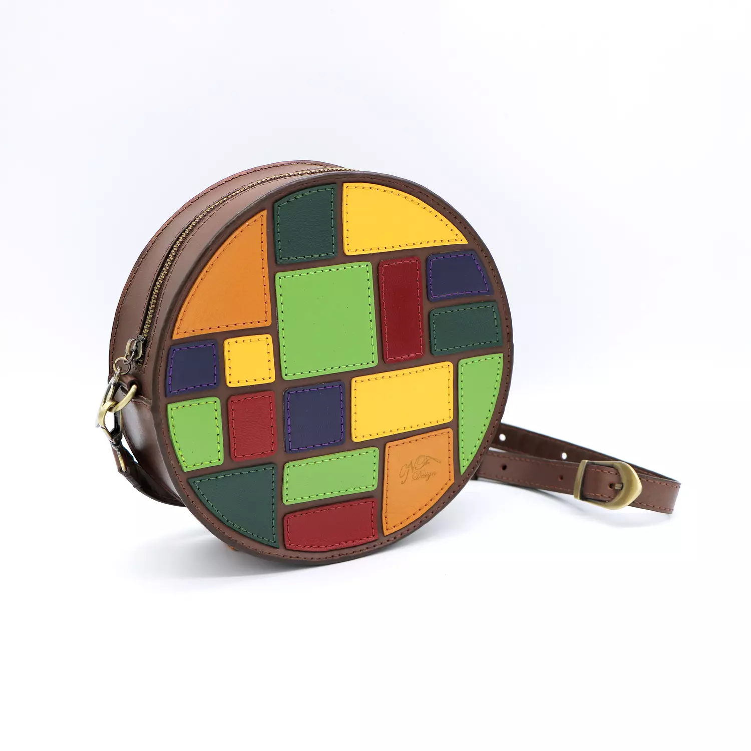 Patchwork genuine leather bag 1