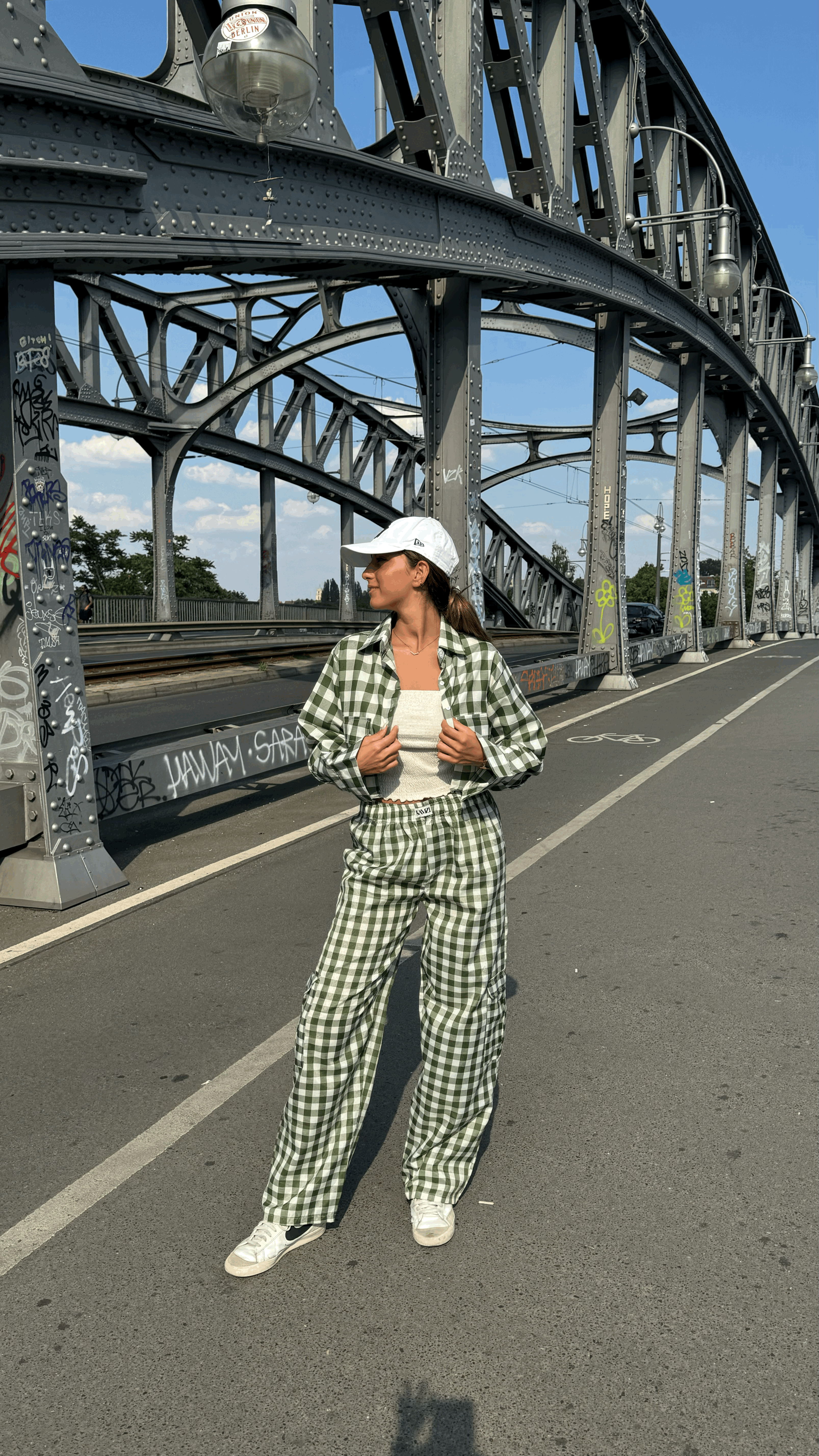 Green gingham shirt  