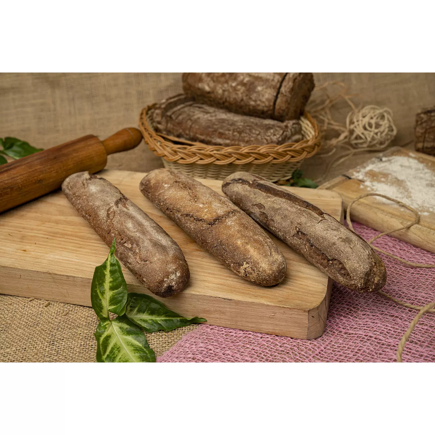 90% Organic Rye Half Baguette (Pack of 3; each 200g)  2