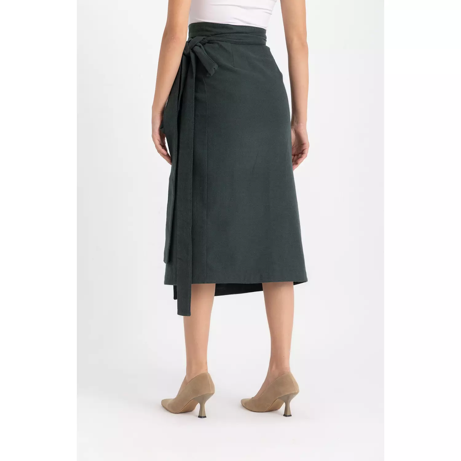 The Maya wrapped skirt - dark green 6