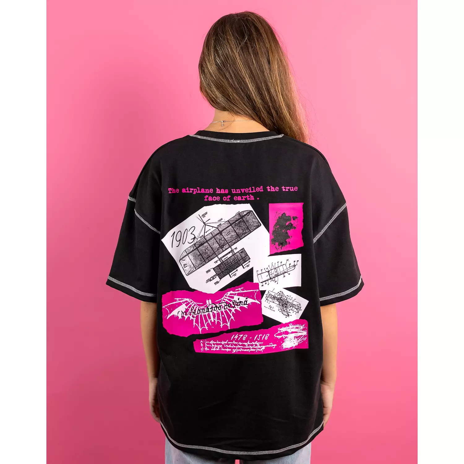 Black & Pink "WINGS" tee 1